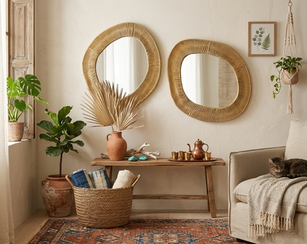 Dupla de Espelhos Orgânico Decorativos