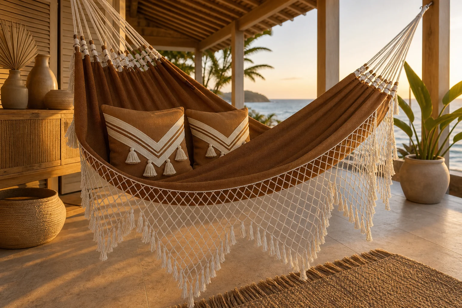 Rede de Descanso Casal Bucho de Boi 100% Algodão Premium – Conforto e Design Natural